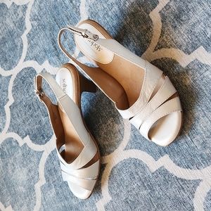 Softspots Neima Slingback Heels, Gold Metallic, Patent Leather, Size 9M